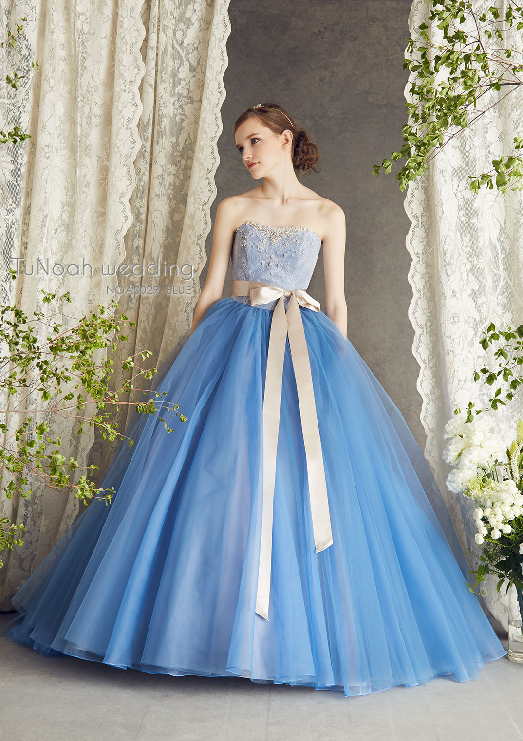 チュノアウェディングカラードレス ブルー